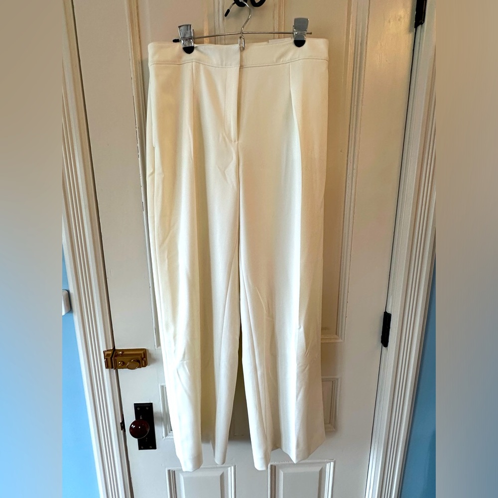 White House Black Market Cream Wide-Leg Pants